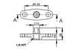 Fuel Rail Adapter, Suit Toyota, Subaru with 40mm Centres (Black)