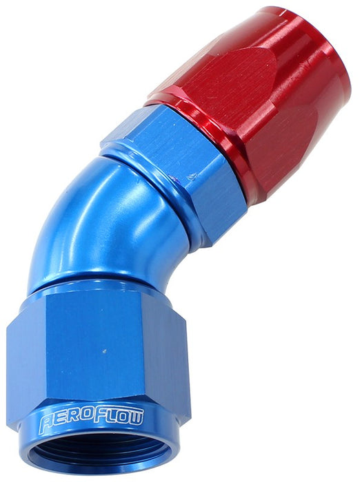 550 SERIES CUTTER ONE-PIECE FULL FLOW SWIVEL 30° HOSE END -6AN BLUE/RED