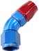 550 SERIES CUTTER ONE-PIECE FULL FLOW SWIVEL 30° HOSE END -6AN BLUE/RED