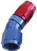 550 SERIES CUTTER ONE-PIECE FULL FLOW SWIVEL 30° HOSE END -8AN BLUE/RED