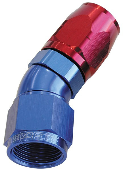 550 SERIES CUTTER ONE-PIECE FULL FLOW SWIVEL 30° HOSE END -10AN BLUE/RED