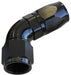 550 SERIES CUTTER ONE-PIECE FULL FLOW SWIVEL 60° HOSE END -6AN BLACK