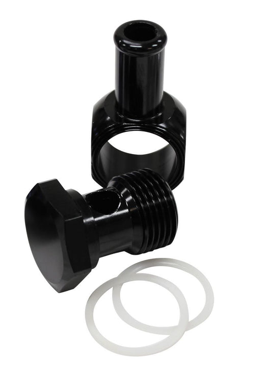 EDELBROCK CARB INLET BANJO BLACK 5/8-20 TO MALE 3/8 BARB AF164-06BLK   
