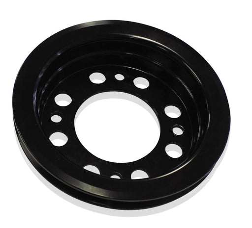 BILLET CRANKSHAFT PULLEY, SINGLE V GROOVE, SUIT HOLDEN V8 - BLACK