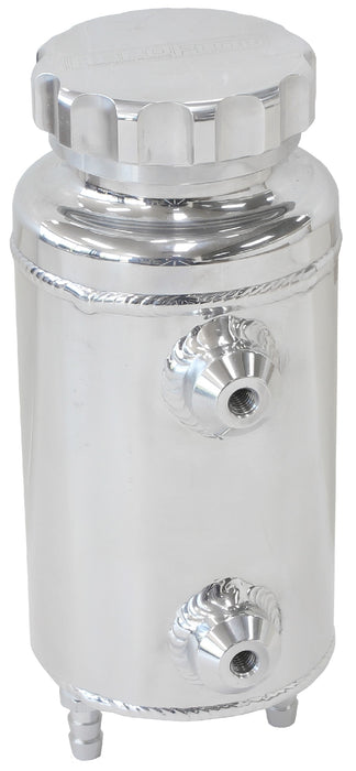 UNIVERSAL FABRICATED ALLOY RADIATOR OVERFLOW TANK, POLISHED  