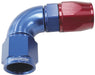 570 SERIES PTFE 90° HOSE END -8AN BLUE/RED      