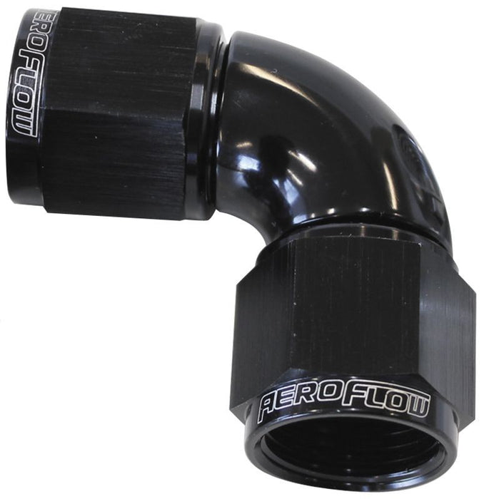-16AN 90 DEG SWIVEL COUPLER BLACK BILLET FULL FLOW 1 PIECE AF583-16BLK       