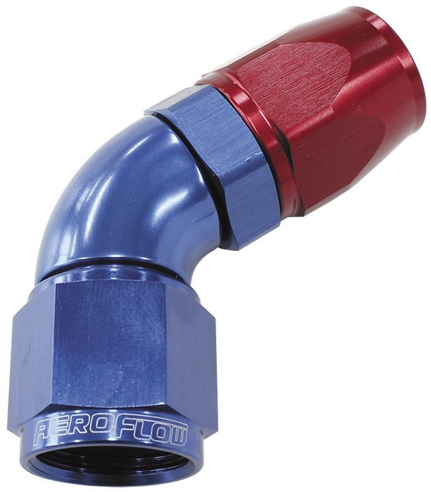 570 SERIES PTFE 60° HOSE END -6AN BLUE/RED  