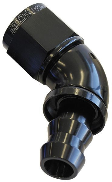 510 SERIES FULL FLOW TIGHT RADIUS PUSH LOCK 60° HOSE END -6AN BLACK   