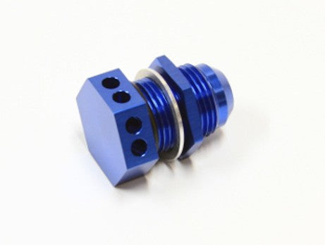 Bolt In Breather Bulkhead -10, Blue Finish