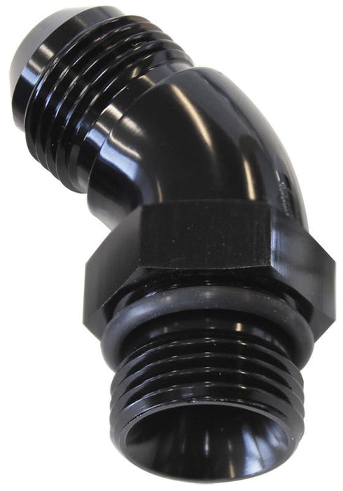 45 DEG -12ORB TO -12AN COMPLETWITH JAM NUT AND O-RING BLACK  AF902-12BLK 
