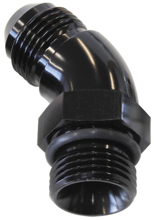 45 DEG -12ORB TO -12AN COMPLETWITH JAM NUT AND O-RING BLACK  AF902-12BLK 