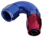 550 SERIES CUTTER ONE-PIECE FULL FLOW SWIVEL 120° HOSE END -4AN BLUE/RED