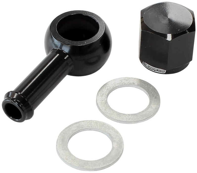 90° FUEL PUMP BANJO KIT - BLACK