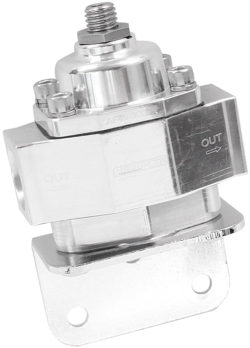 BILLET 2-PORT FUEL PRESSURE REGULATOR WITH -8 ORB PORTS - POLISHED