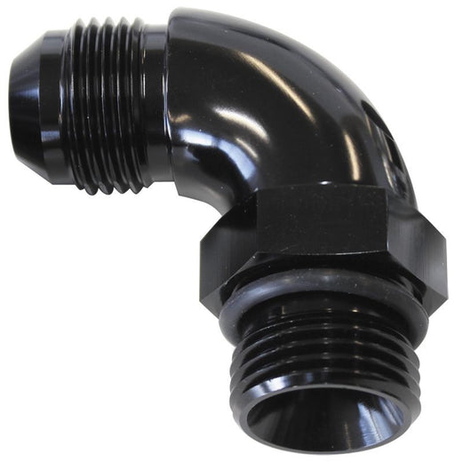 90 DEG -6ORB TO -8AN COMPLETE WITH JAM NUT AND O-RING BLACK AF903-08-06BLK   