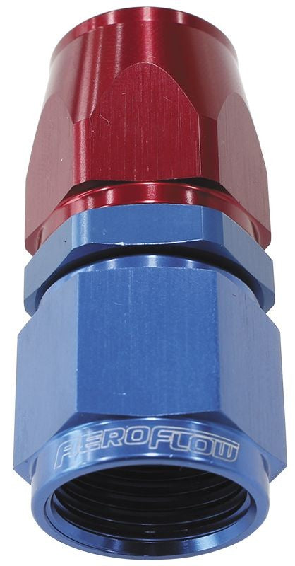 570 SERIES PTFE STRAIGHT HOSE END -20AN BLUE/RED