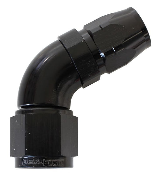 550 SERIES CUTTER ONE-PIECE FULL FLOW SWIVEL 60° STEPPED HOSE END -8AN TO -6 HOSE BLACK