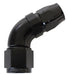 550 SERIES CUTTER ONE-PIECE FULL FLOW SWIVEL 60° STEPPED HOSE END -8AN TO -6 HOSE BLACK