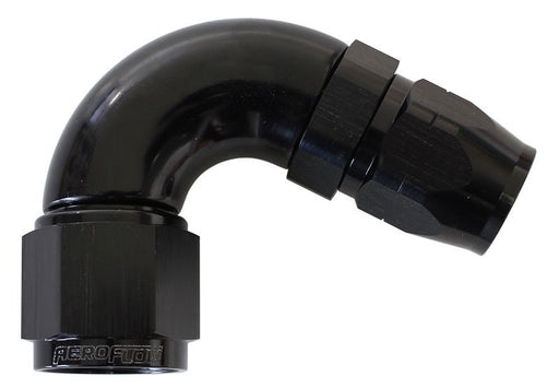 550 SERIES CUTTER STYLE ONE-PIECE SWIVEL 120° STEPPED HOSE END -6AN TO -8 HOSE BLACK