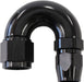 550 SERIES CUTTER STYLE ONE-PIECE SWIVEL 180° STEPPED HOSE END -8AN TO -6 HOSE BLACK