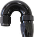 550 SERIES CUTTER STYLE ONE-PIECE SWIVEL 180° STEPPED HOSE END -6AN TO -8 HOSE BLACK