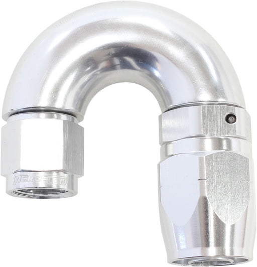 550 SERIES CUTTER STYLE ONE-PIECE SWIVEL 180° STEPPED HOSE END -10AN TO -12 HOSE SILVER