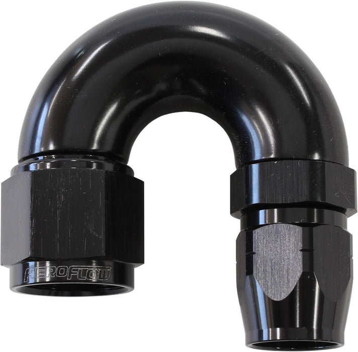 550 SERIES CUTTER STYLE ONE-PIECE SWIVEL 180° STEPPED HOSE END -16AN TO -12 HOSE BLACK