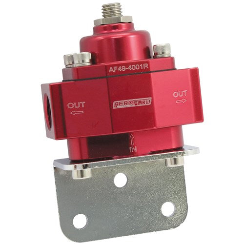 BILLET 2-PORT FUEL PRESSURE REGULATOR WITH 3/8" NPT PORTS (1-11psi) - RED