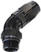 45° MALE ORB FULL FLOW SWIVEL HOSE END -6 ORB TO -6 HOSE BLACK