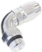 90° MALE ORB FULL FLOW SWIVEL HOSE END -4 ORB TO -6AN SILVER