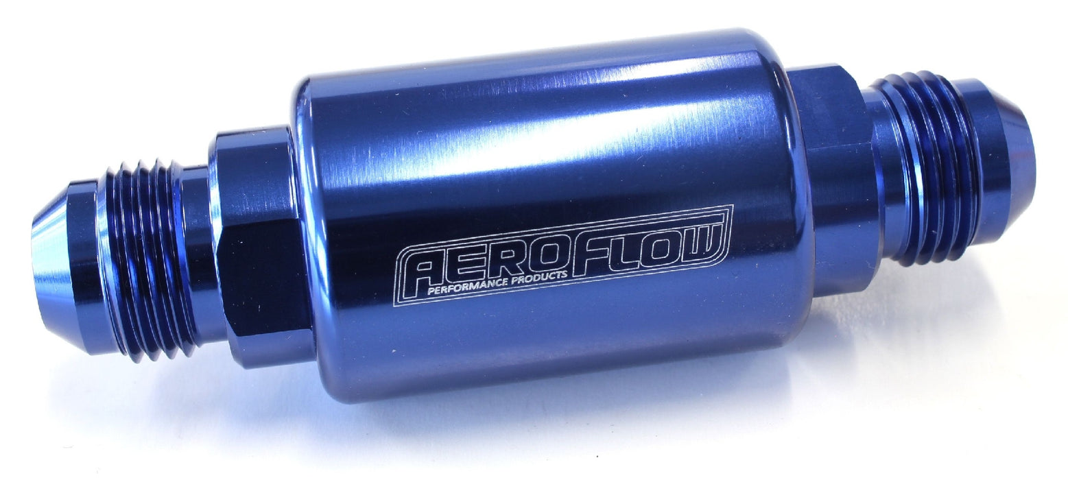 BILLET FUEL FILTER 40 MICRON -8AN BLUE