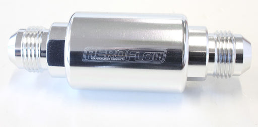 BILLET FUEL FILTER 40 MICRON -8AN SILVER