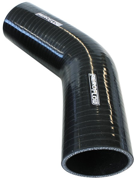 GLOSS BLACK 45° SILICONE ELBOW HOSE 3/4" (19mm) I.D, 4.5mm WALL THICKNESS,  145mm LEG