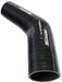 GLOSS BLACK 45° SILICONE REDUCER / EXPANDER HOSE 1-3/4" (45mm) TO 1-1/2" (38mm) I.D 5mm WALL THICKNESS, 140mm LEG