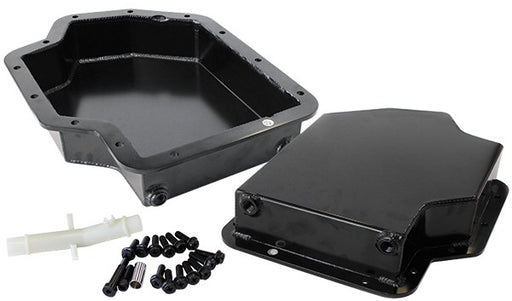 3" DEEP FABRICATED TRANSMISSION PAN INCLUDING FILTER EXTENSION SUIT GM TH400, BLACK FINISH