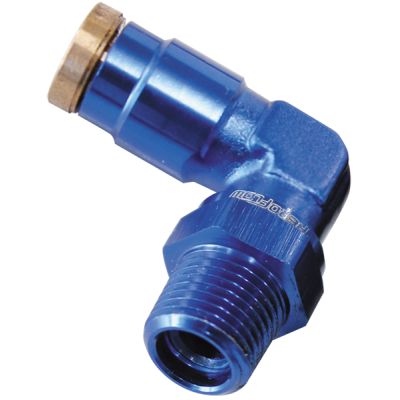 120 SERIES 90° 1-8" NPT TO 3/16" PUSH TO CONNECT FITTING - BLUE   