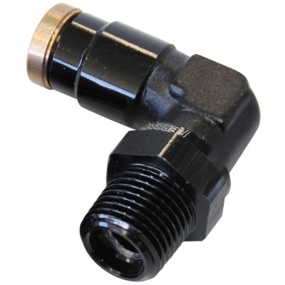 120 SERIES 90° 1/8" NPT TO 3/16" PUSH TO CONNECT FITTING - BLACK  