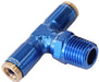 120 SERIES 1/8"NPT TO 3/16" PUSH TO CONNECT TEE FITTING - BLUE