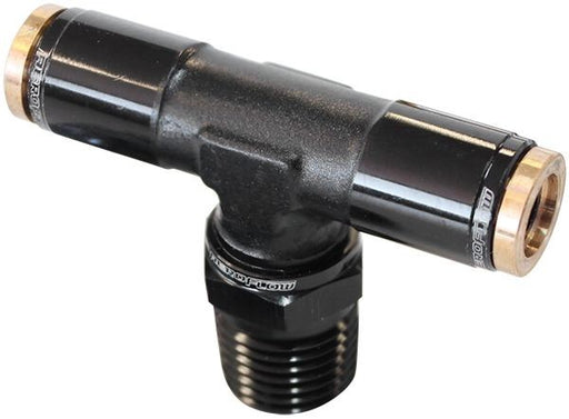 120 SERIES 1/8"NPT TO 3/16" PUSH TO CONNECT TEE FITTING - BLACK