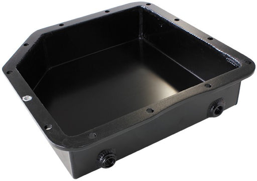 3" DEEP FABRICATED TRANSMISSION PAN INCLUDING FILTER EXTENSION SUIT GM TH350, BLACK FINISH