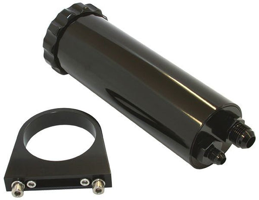 BILLET POWER STEERING RESERVOIR - BLACK - WITH BRACKETS 