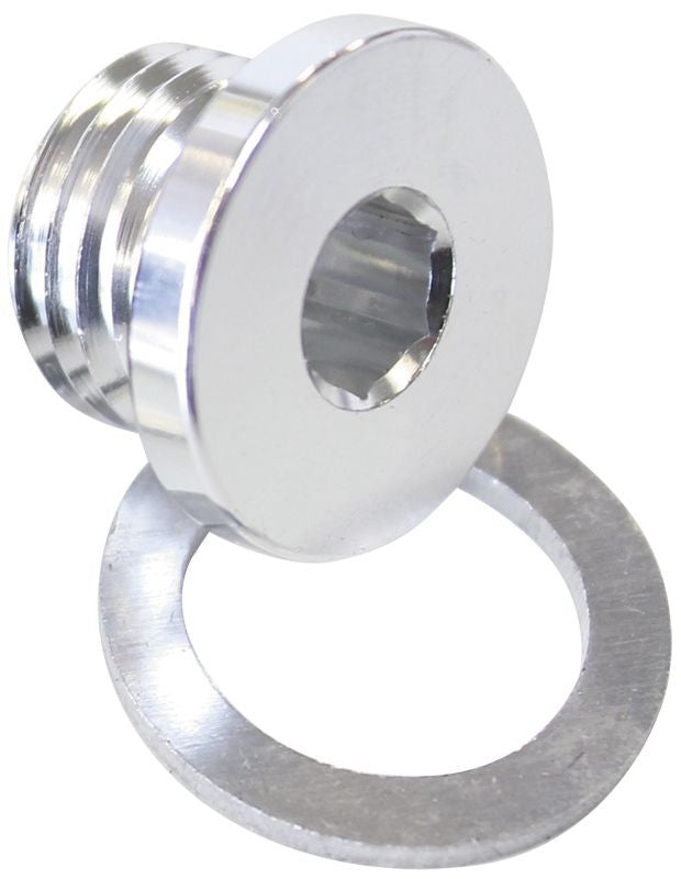 M10 O2 Plug Metric Port Plug M10 x 1.0 Silver Finish. — Performance Parts Plus