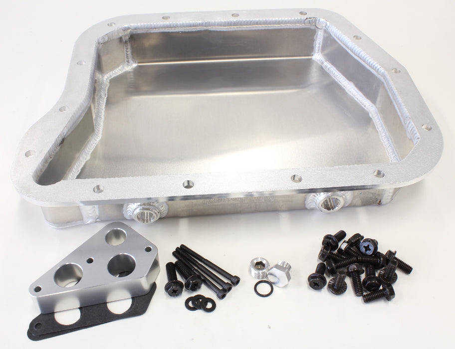 2.33" DEEP FABRICATED TRANSMISSION PAN INCLUDING FILTER EXTENSION SUIT CHRYSLER TORQUEFLITE 727 NATURAL FINISH  