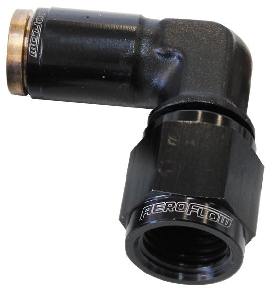 120 SERIES 90° -3AN TO 1/4" PUSH TO CONNECT FITTING - BLACK 