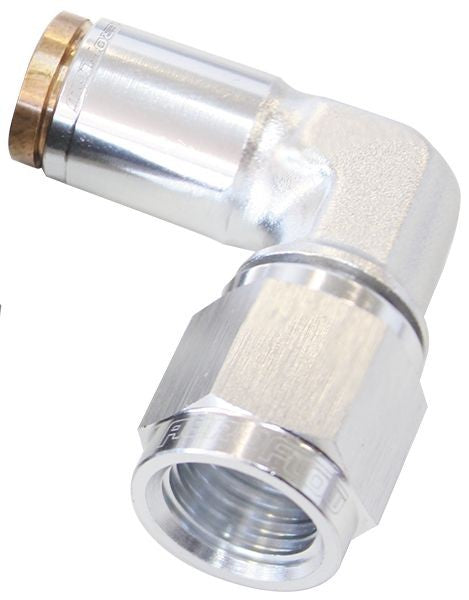 120 SERIES 90° -3AN TO 1/4" PUSH TO CONNECT FITTING - SILVER