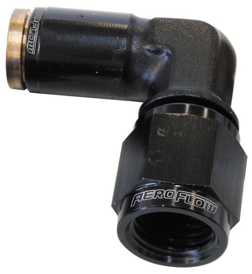 120 SERIES 90° -4AN TO 1/4" PUSH TO CONNECT FITTING - BLACK 