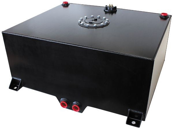 ALUMINIUM 25 GALLON (95L) FUEL CELL WITH CAVITY/SUMP & FUEL SENDER - BLACK