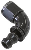 510 SERIES FULL FLOW TIGHT RADIUS PUSH LOCK 90° HOSE END -6AN BLACK (25 PACK)