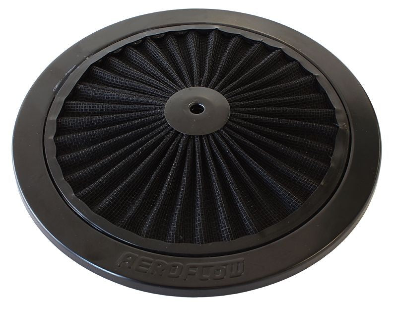 BLACK FULL FLOW AIR FILTER TOP PLATE 9"